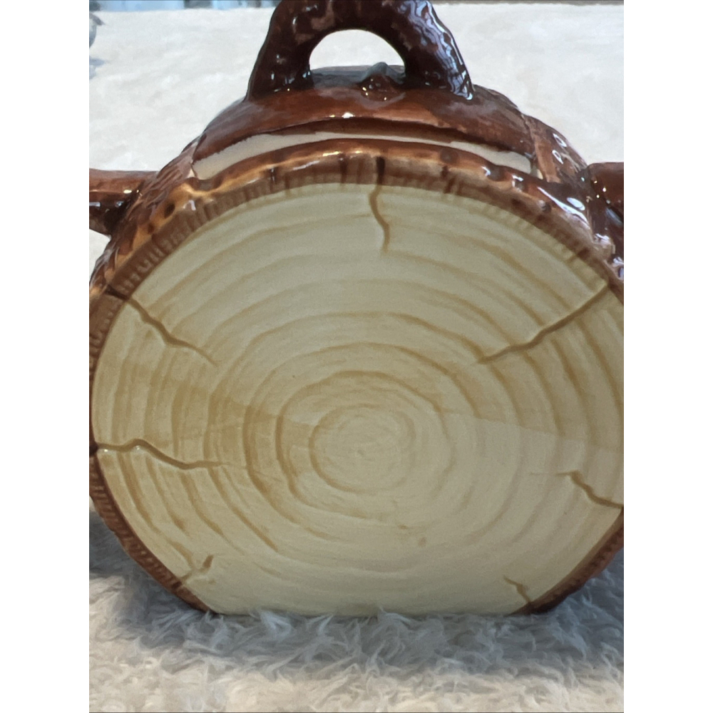 Fitz & Floyd 1993 The Sugar Pine Ceramic Log Cabin Sugar Bowl | Rustic Lodge - Picture 16 of 16